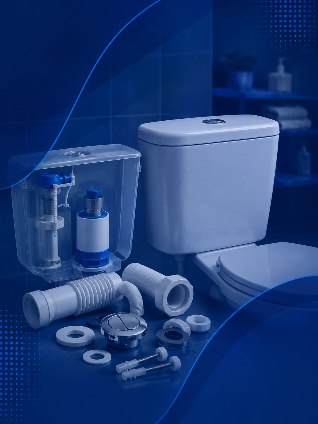 Caixas acopladas e acessórios de vaso sanitário